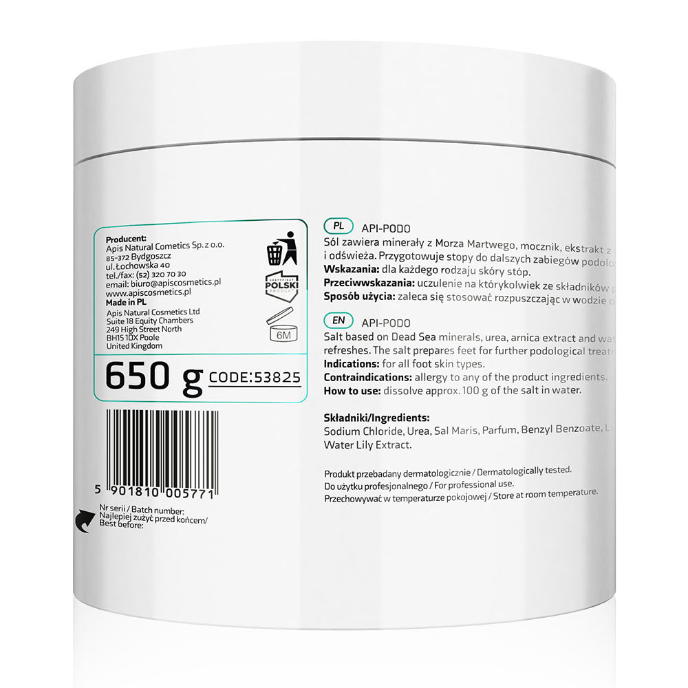 Apis API-PODO urea softening foot salt – intensively softens and refreshes rough feet | 650g